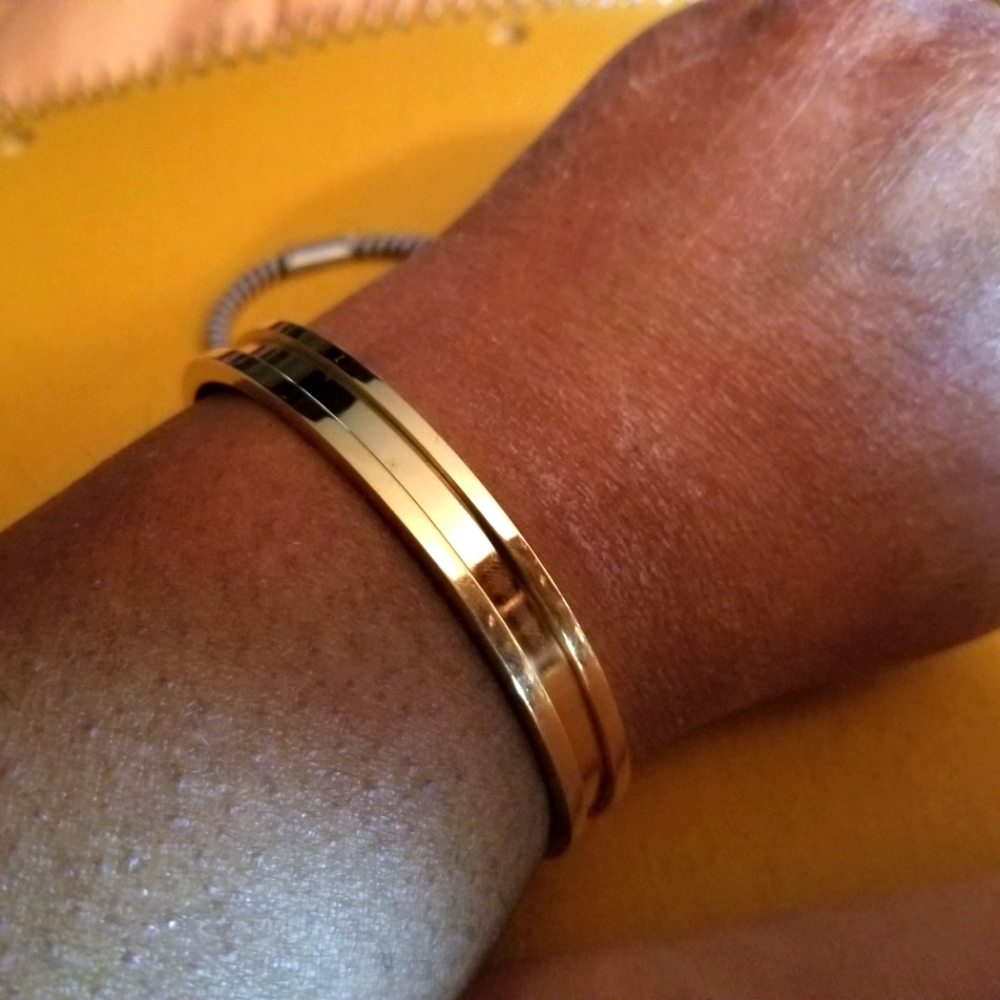 2 in 1 Changeable Hair Band Bracelet - blue and blue & white band #2